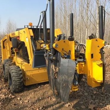 High efficiency skid steer loader with tree spade for transplanting trees low price garden machine