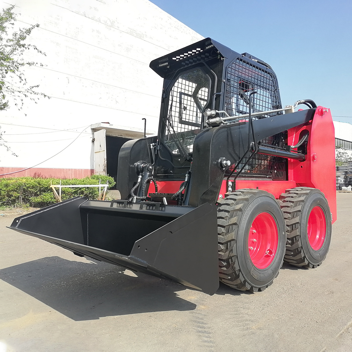 Solid skid steer tyre loader Chinese small track skid steer loader mulcher attachments optional