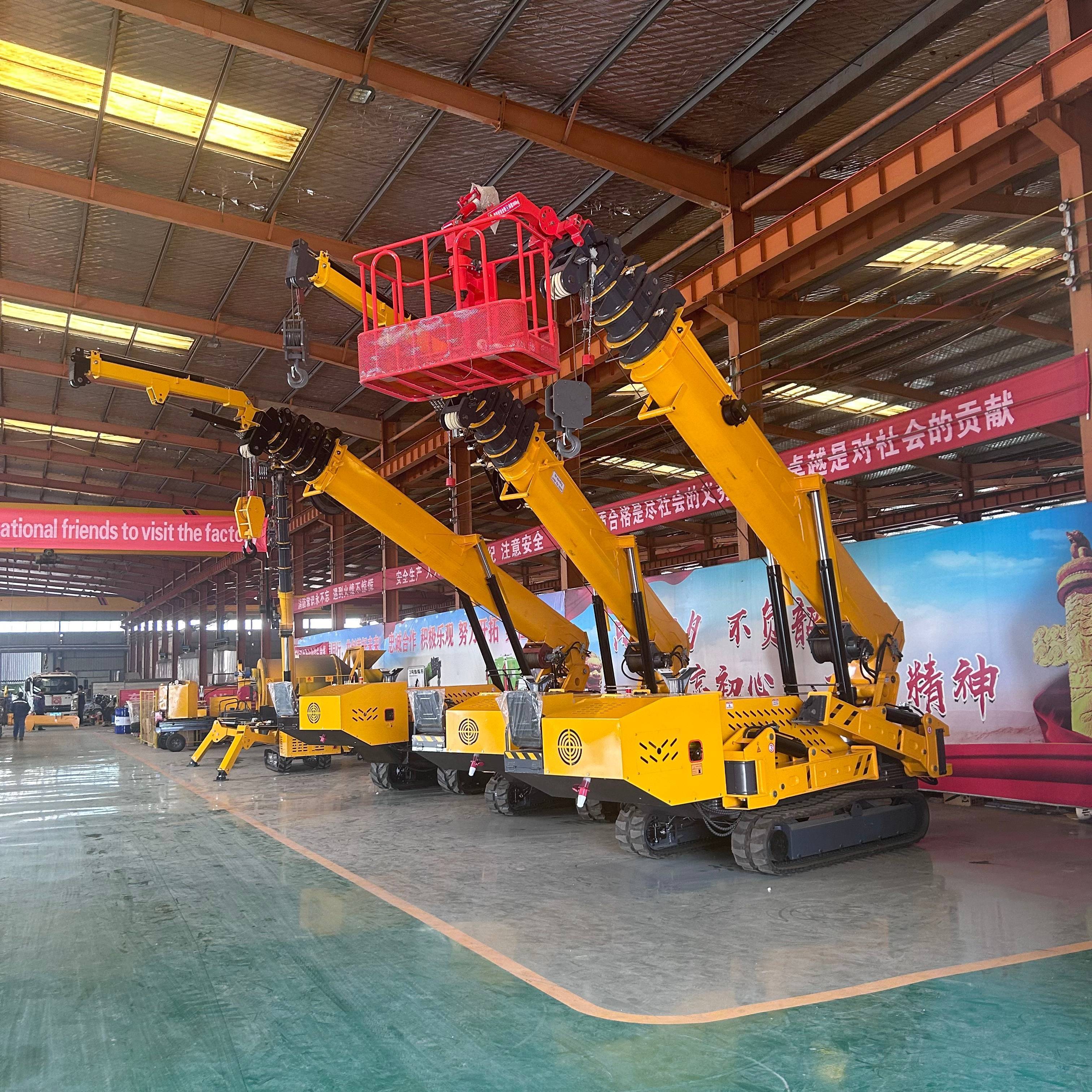 China 5 ton 8 ton telescopic spider crane mini crawler crane 16m 22m lifting cheapest price crane spider