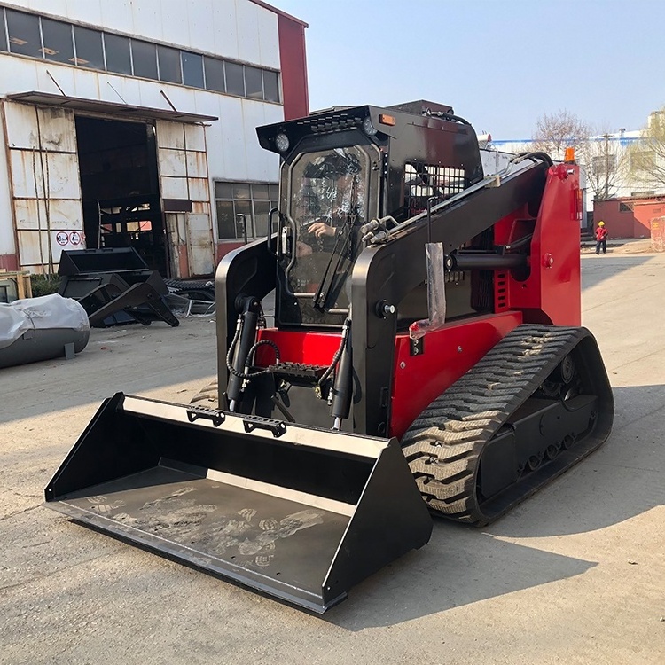 EPA 74hp 139hp Steer Skid 1000KG 1500KG Track Loader Cummins Diesel Skid Steer With Forestry Mulcher