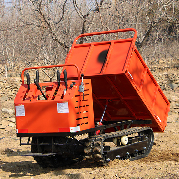 Factory crawler tipper truck vehicles small transporter flexible crawler 1.2Ton mini tracked dumper for sale