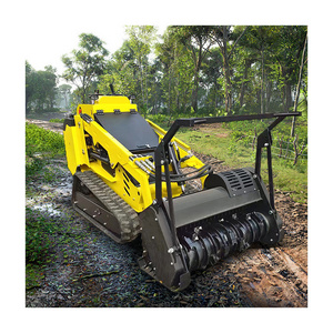 On Sale Tracked Hydraulic Skid Loader 25HP With Mulcher Attachments Compact Skid Steer Loader Mini Skid Steer