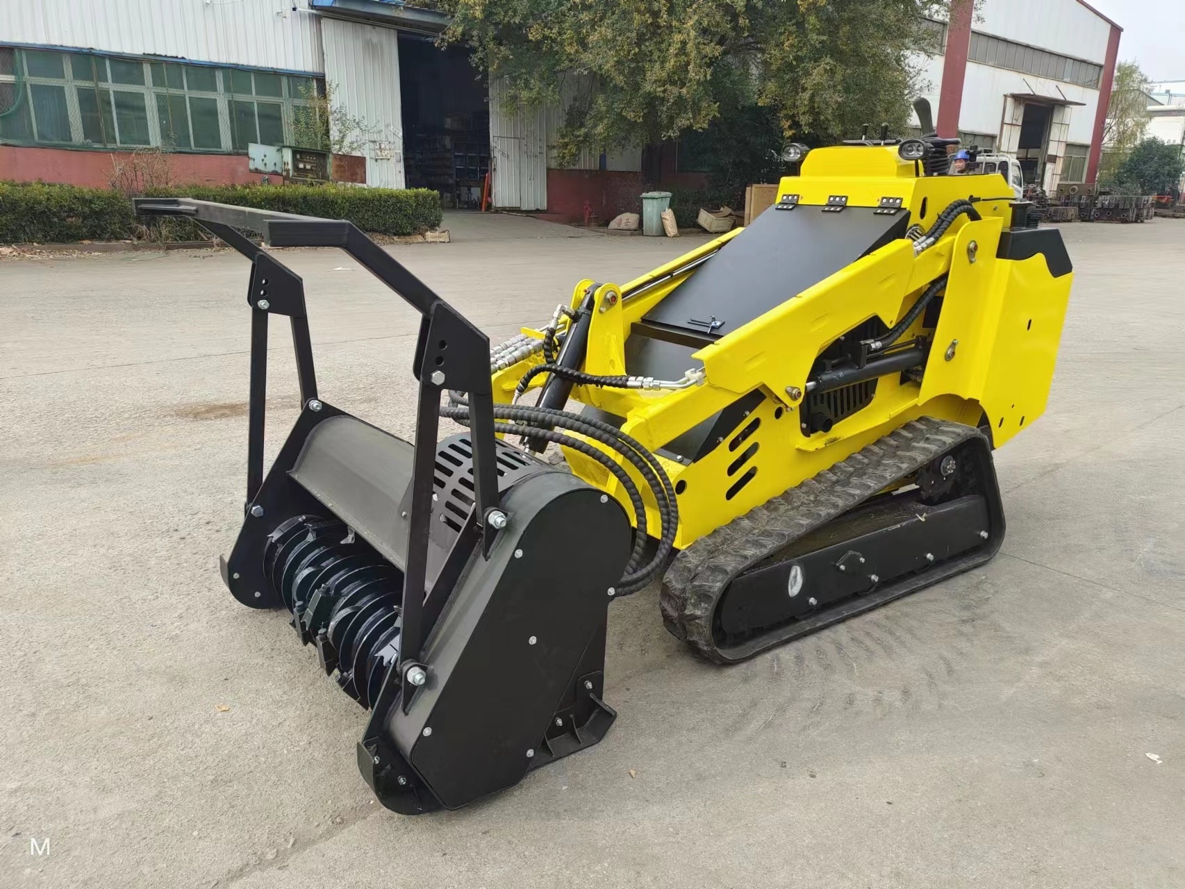 Walk behind mini tracked skid steer diesel small skid steer mini skid steer mulcher