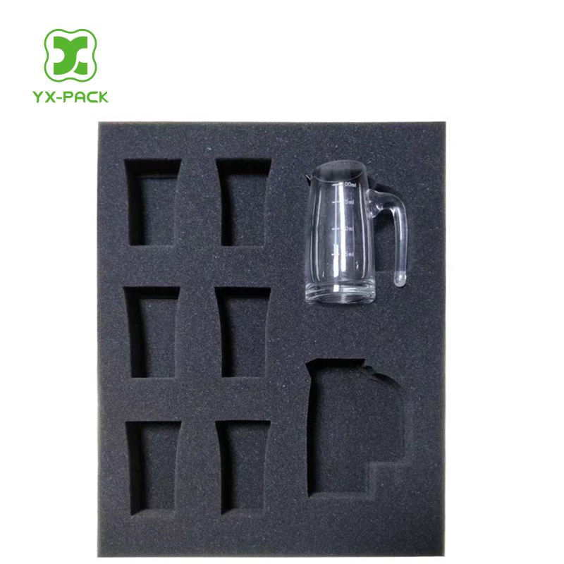 custom black open -cell foam part pu foam insert  sponge Lining for packing box