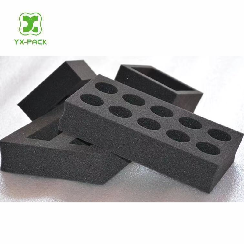 custom black open -cell foam part pu foam insert  sponge Lining for packing box