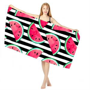 2023 Summer Luxury High End Custom Design Quick Dry Sand Free Microfiber Beach Towel with Neoprene Bag