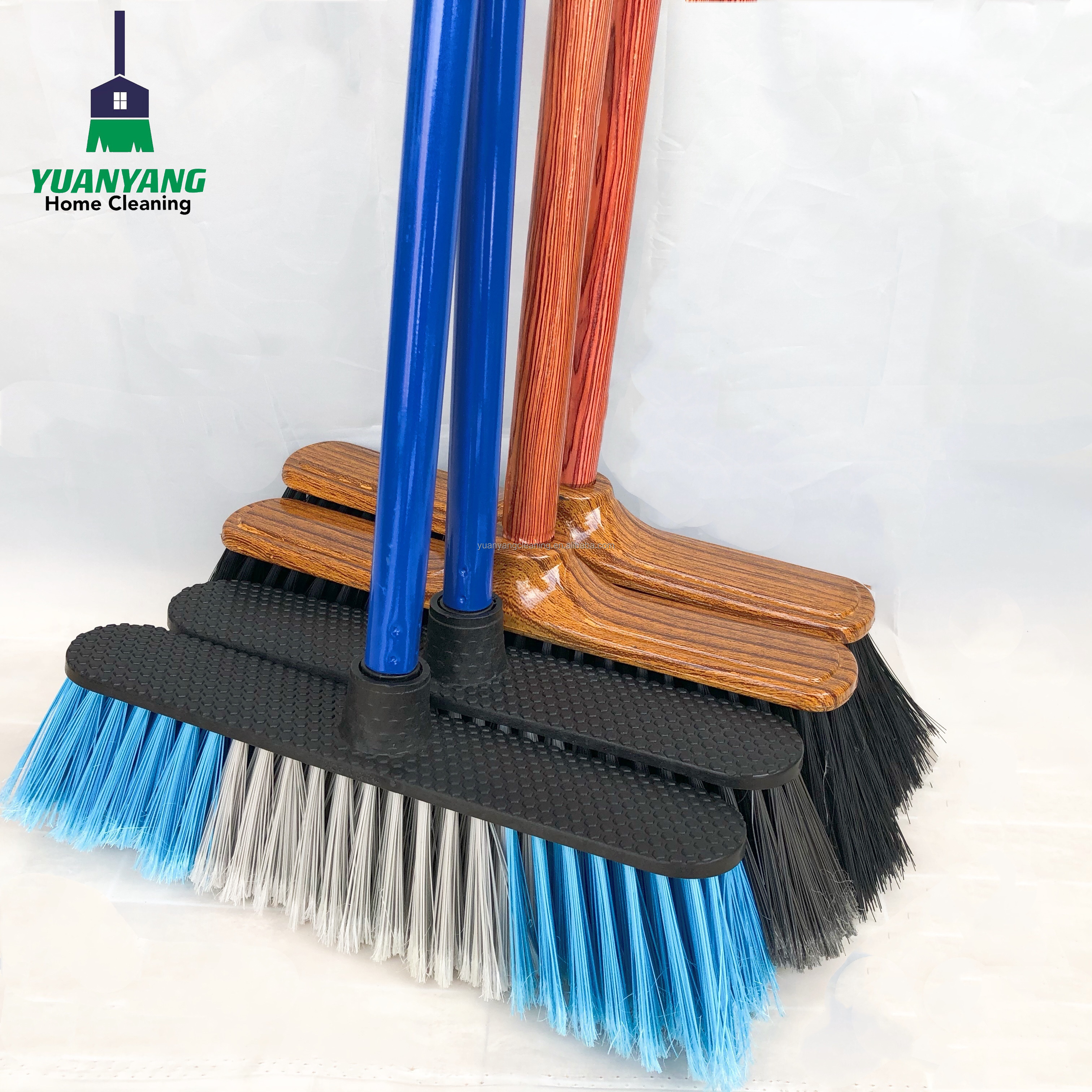 Cheap wholesale brooms and mops metal or wooden handle stick floor brush with handle