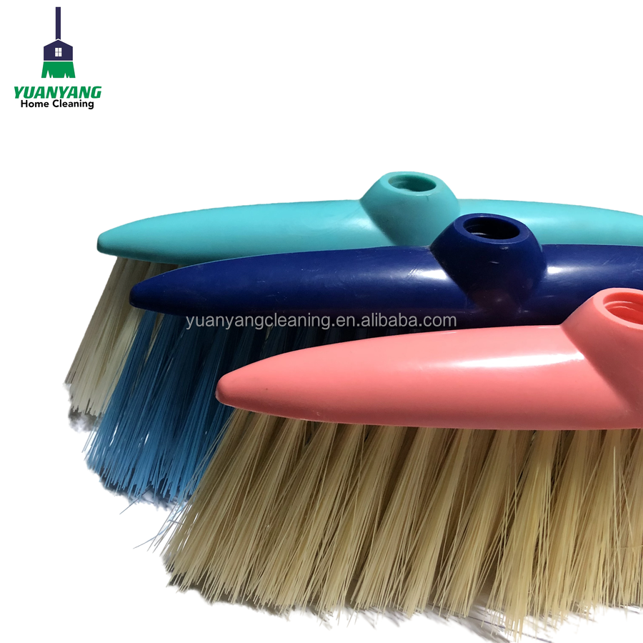 Good Quality Indoor Plastic Broom Head With Feathered Bristles For Home Cleaning Ideal For All Floors Broomstick