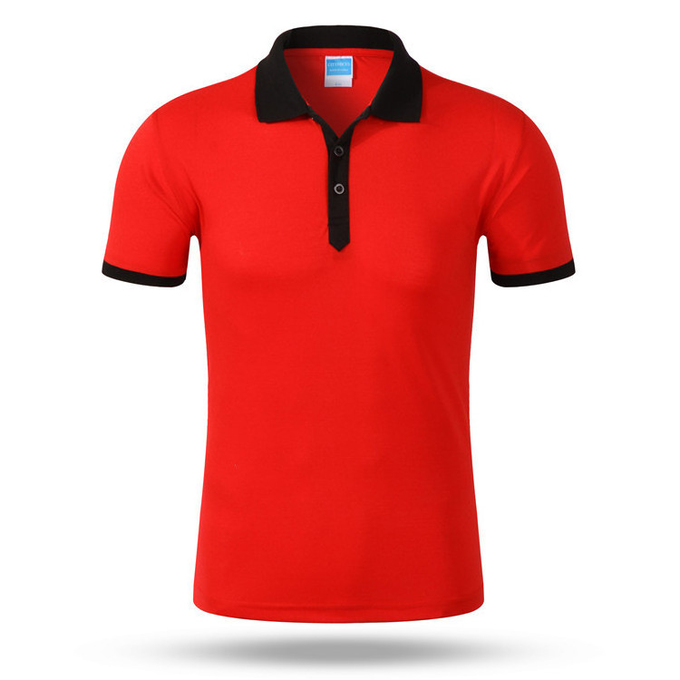 custom logo blank high quality 100% cotton golf polo dry sport fit shirt with collar black polo shirt red collar