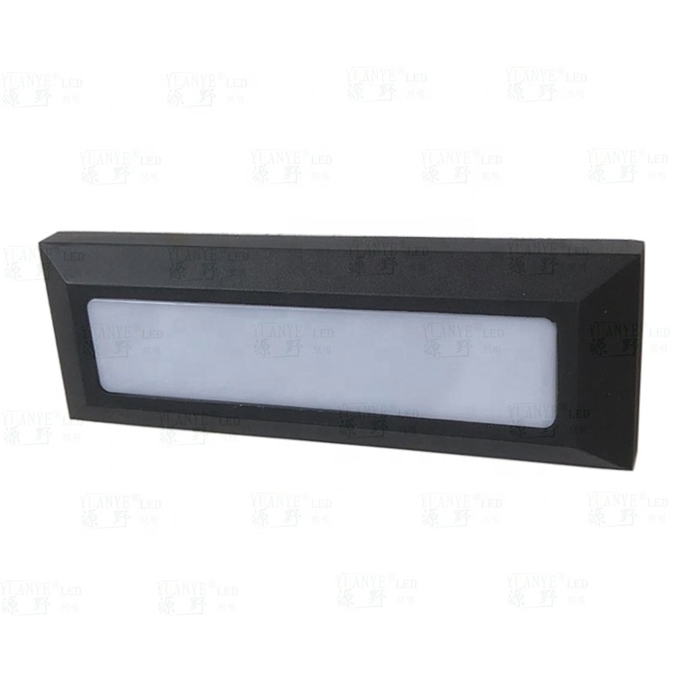 exterior wall stairs lighting integrated flush mounted horizontal long LED deck step Light