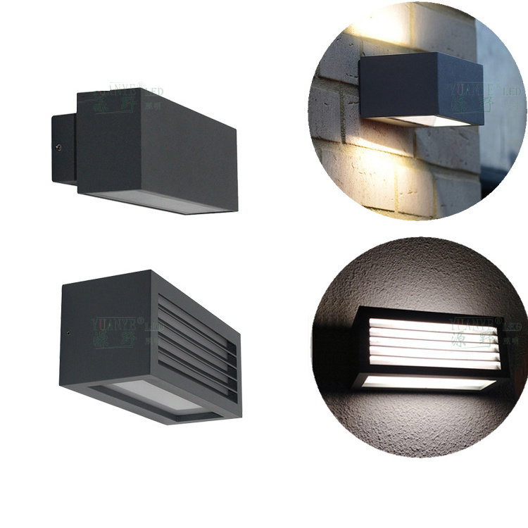 8w 10w 12w outdoor rectangle IP65 Led wall light rectangular lamp single-sided light double-sided light