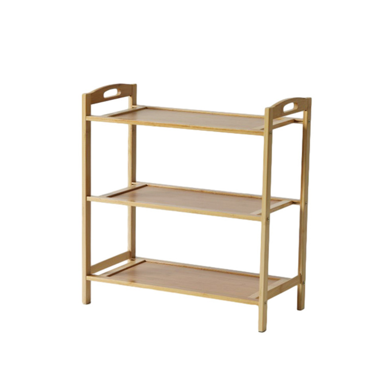 Hot Sale natural bamboo 4-tier foldable bamboo shoe rack Space Saving High Quality Shoe Rack Cabinet