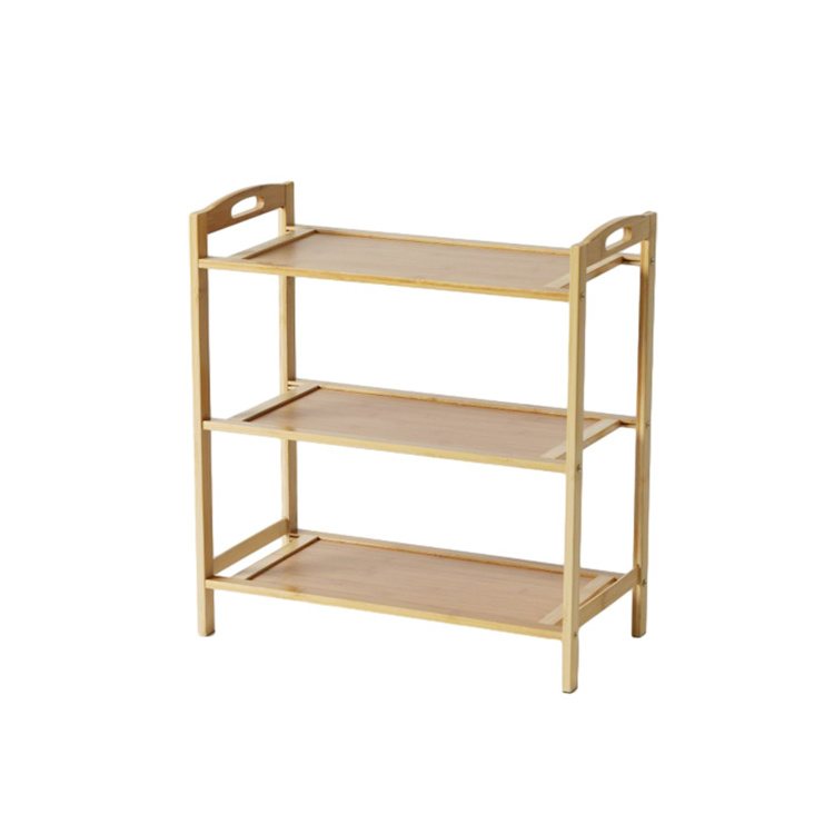 Hot Sale natural bamboo 4-tier foldable bamboo shoe rack Space Saving High Quality Shoe Rack Cabinet