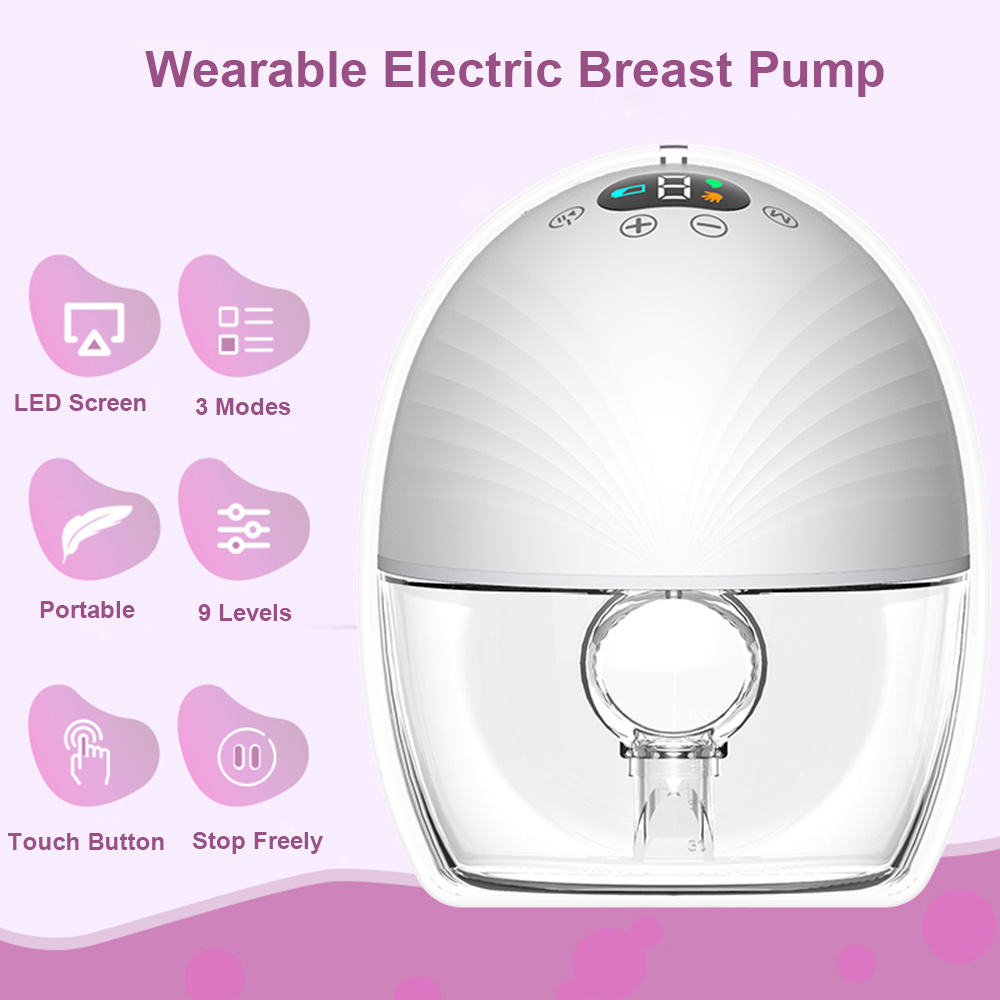 High quality Wearable Electric Breast Pump Automatic Hand-free Silent Breast Feeding 1200mAh Rechargeable 3 Modes Mother gift