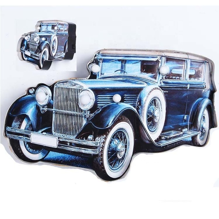 Best selling Forged Metal Crafts 3d Car Tin Home Decor Items Wall Hanging Art Decorative Living Room Children's Room