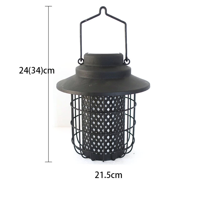 Home Garden Outdoor and Bedroom Rustic Etching Solar light LED Lantern House Decoration Metal  LED light  Lantern with handle