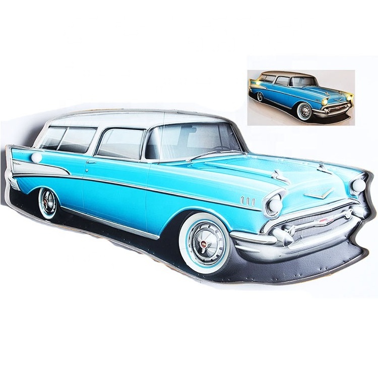 Best selling Forged Metal Crafts 3d Car Tin Home Decor Items Wall Hanging Art Decorative Living Room Children's Room