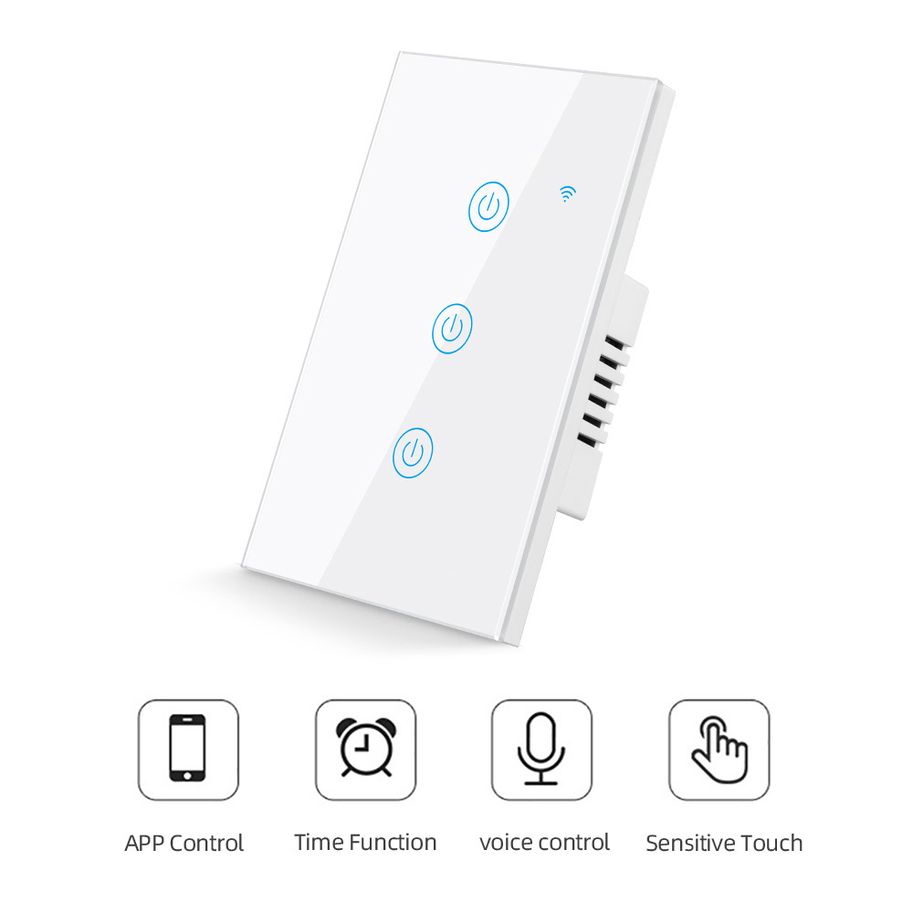 Wholesale Tuya Zigbee Smart Us 4 Gang Wall Touch Switches Wireless Remote Control Compatible Alexa Google Home Light Switch