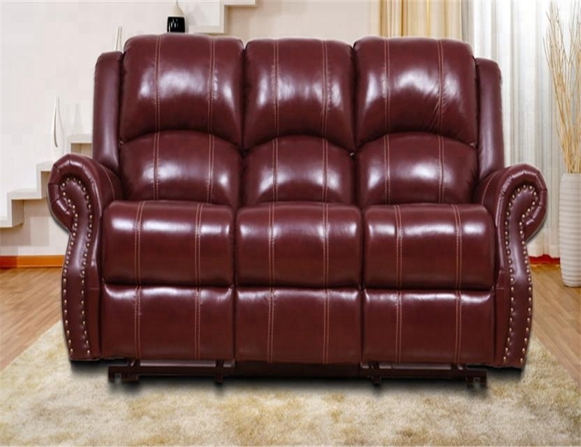 Classic italy Top grain leather sofa recliner Lazy boy reclining sofa