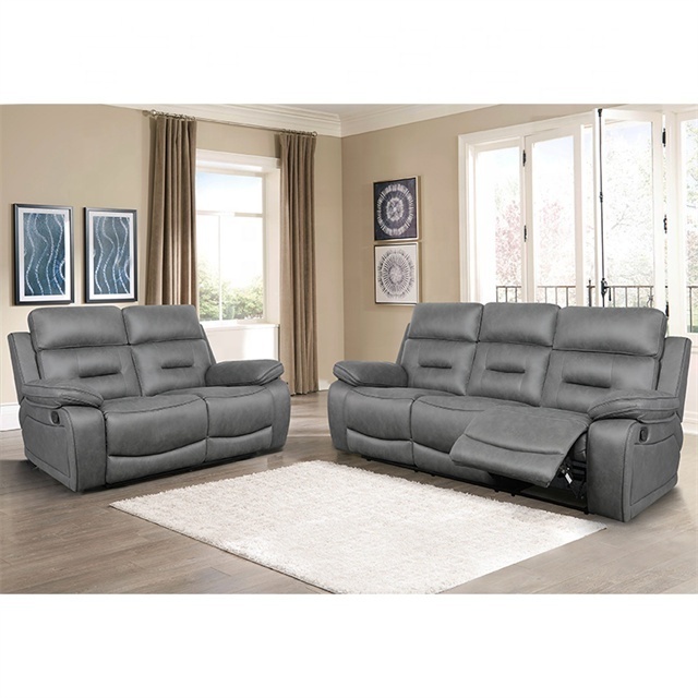 Hot selling classic Suede leather fabric home theater recliner sectional sofa with draw table