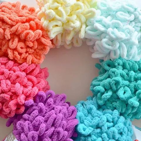 Factory Directly Chunky fancy Yarn Puffy Chenille Finger cheap Loop Yarn for Hand Knitting