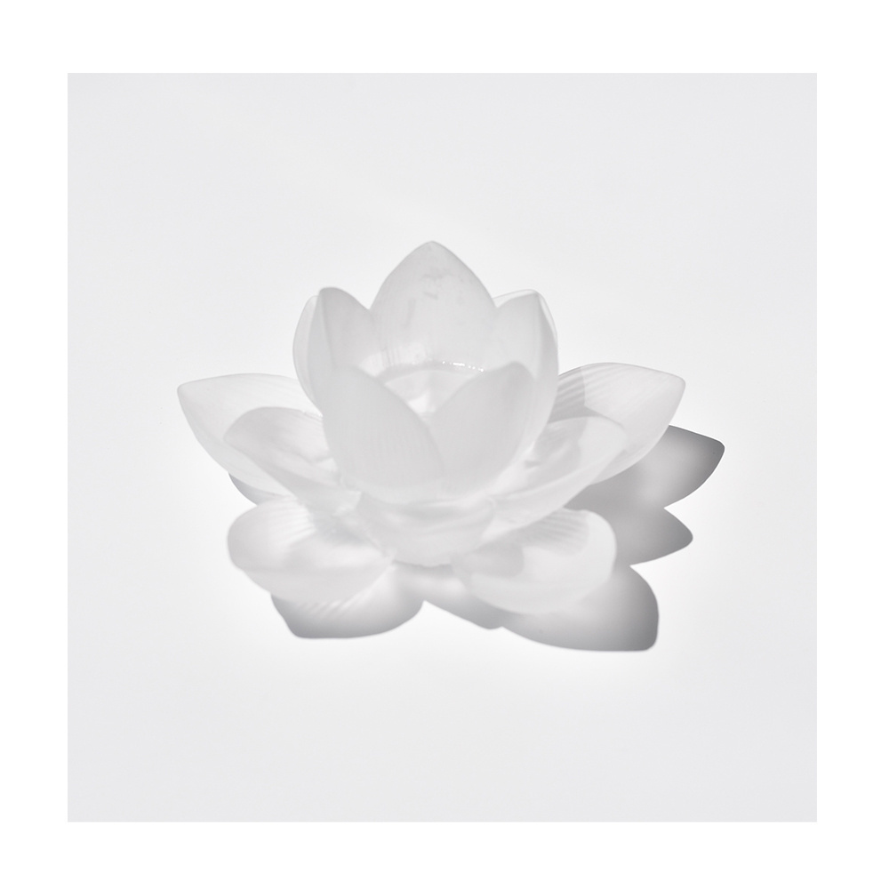 White Lotus Flower Candle Holder Glass Lotus Flower Tealight Candle Holder