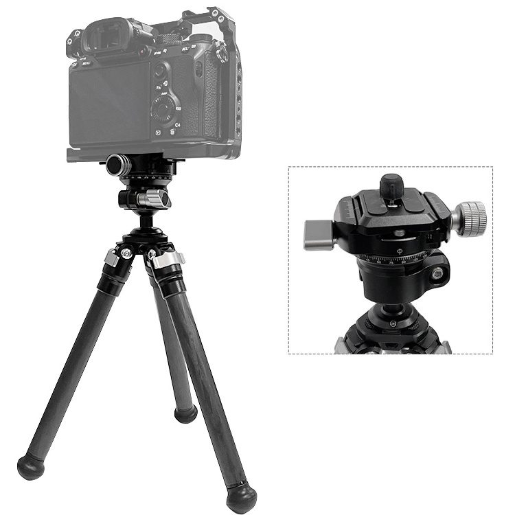 Custom Brand Carbon Fiber Tablet Tripod Stand Angle Adjustable 1/4