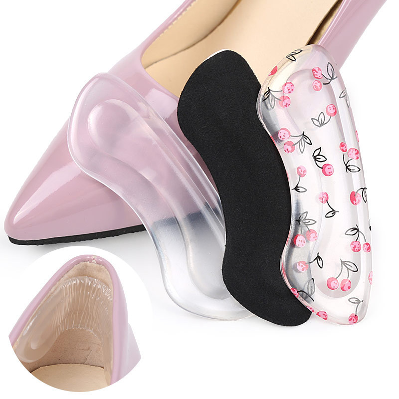 Insert Heels Silicon Pads High Protector Woman Shoe Pad Heel Design Foot Gel Forefoot Anti-slip Cushion Shoe Grips