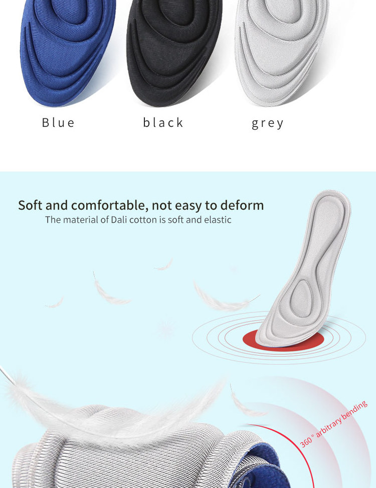 Sponge massage insoles 5D super comfortable breathable cushioning shock absorbing super soft sports insoles