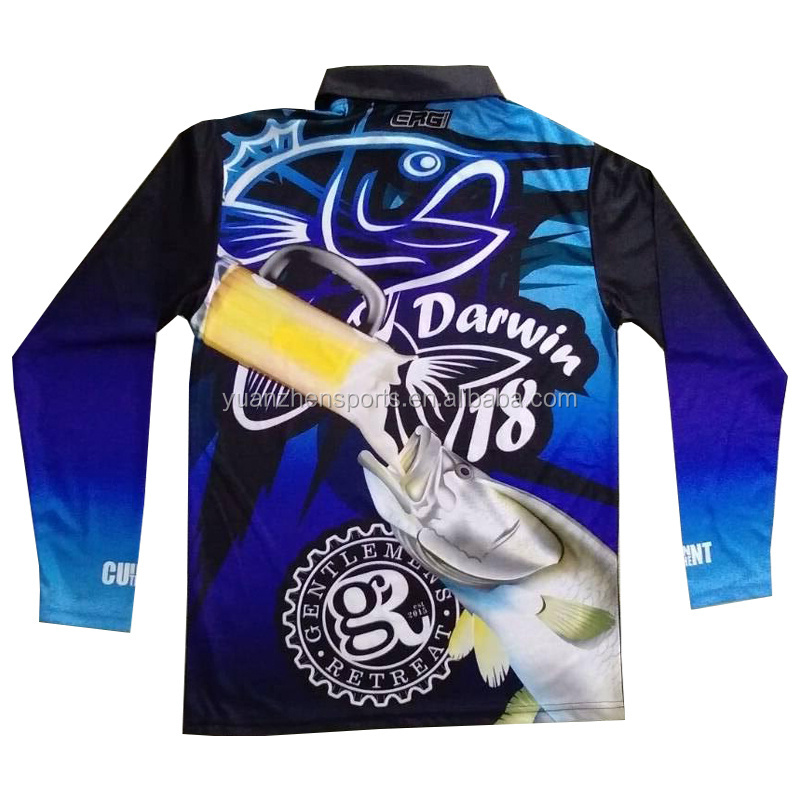 custom UV protection mens long sleeve fishing shirt with pocket