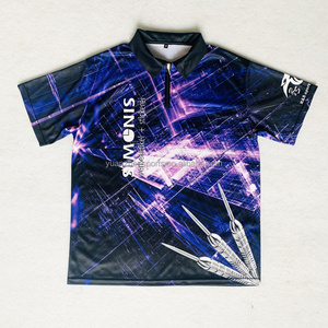 new design sublimation printing dart zip polo shirt