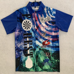 custom design sublimated full button down dart shirt