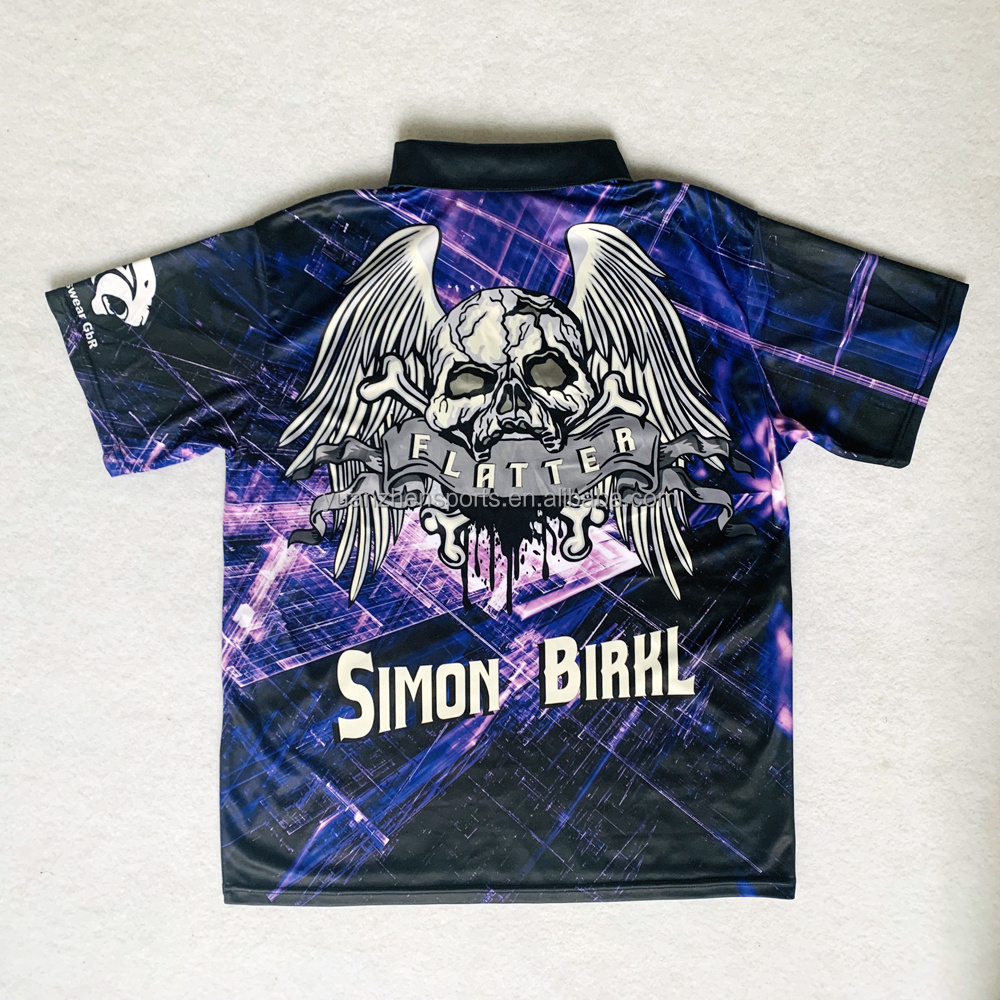 new design sublimation printing dart zip polo shirt