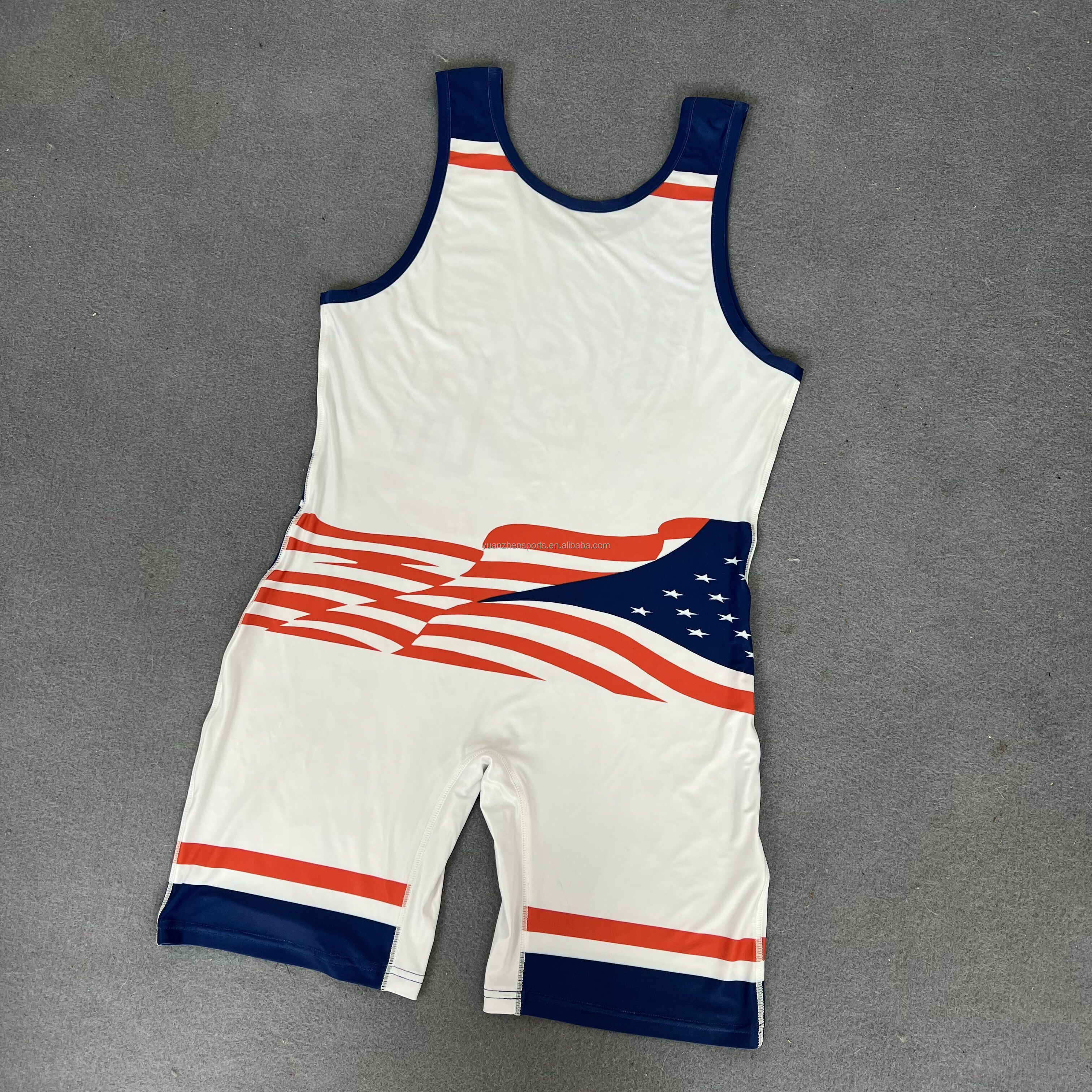 custom made  USA sublimation printing youth wrestling singlet