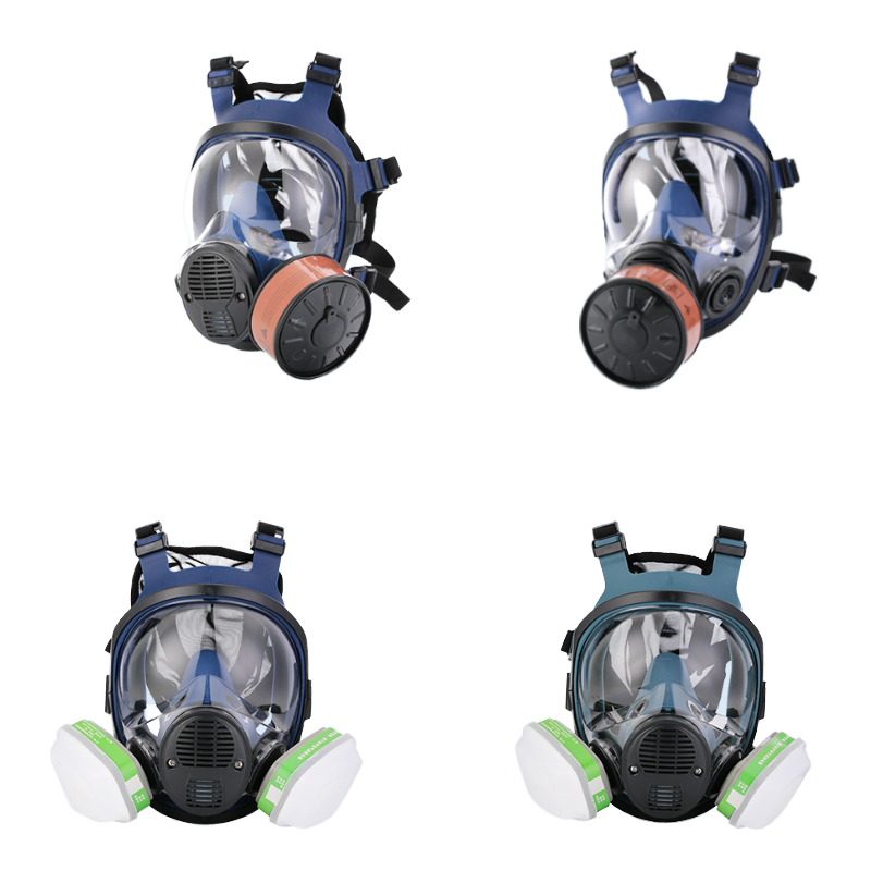 High Quality Full Face Silicone Gas Mask with Adjustable Respirator Personal Respiratory Protection Made of Polycarbonate