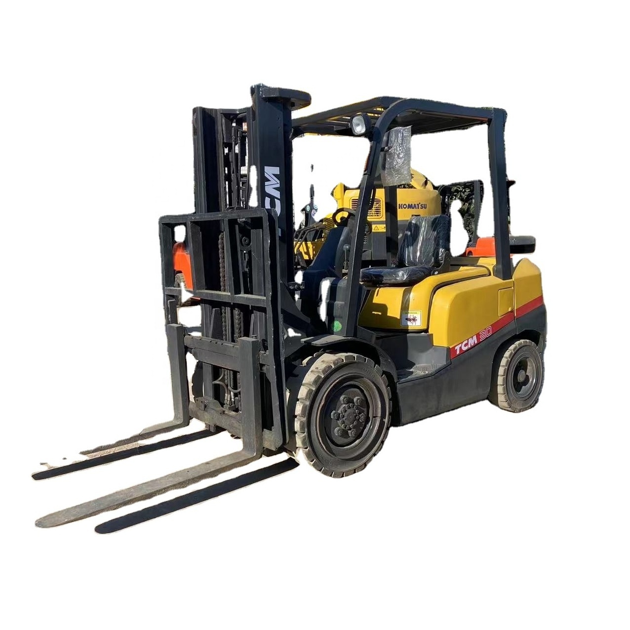 Japan used tcm 3 ton fd30 forklift diesel isuzu nissan engine with side shifter low price for sale