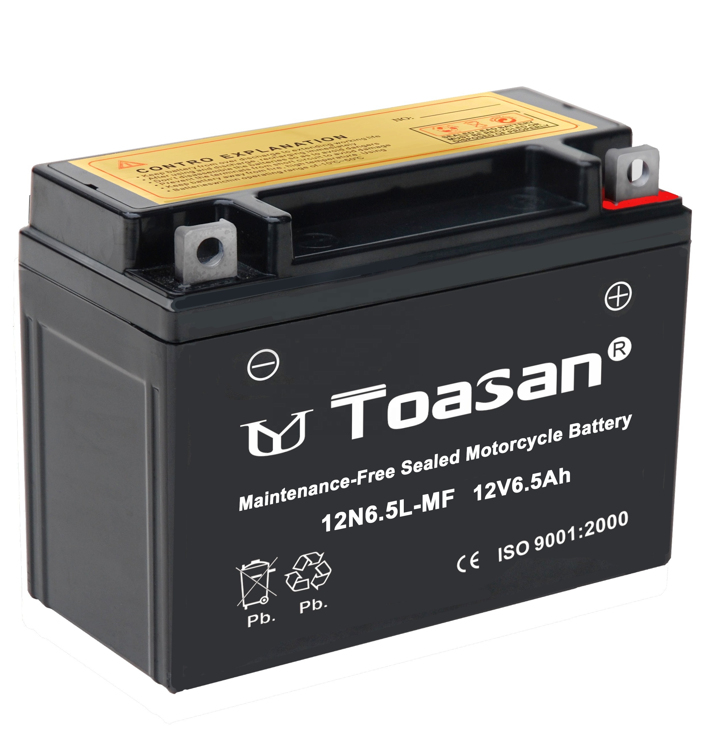 Top Toasan 12N7-3A-MF 12V7AH 4AH 5AH 7AH 9AH 12AH 14AH 18AH 24AH Motorcycle Starter Battery