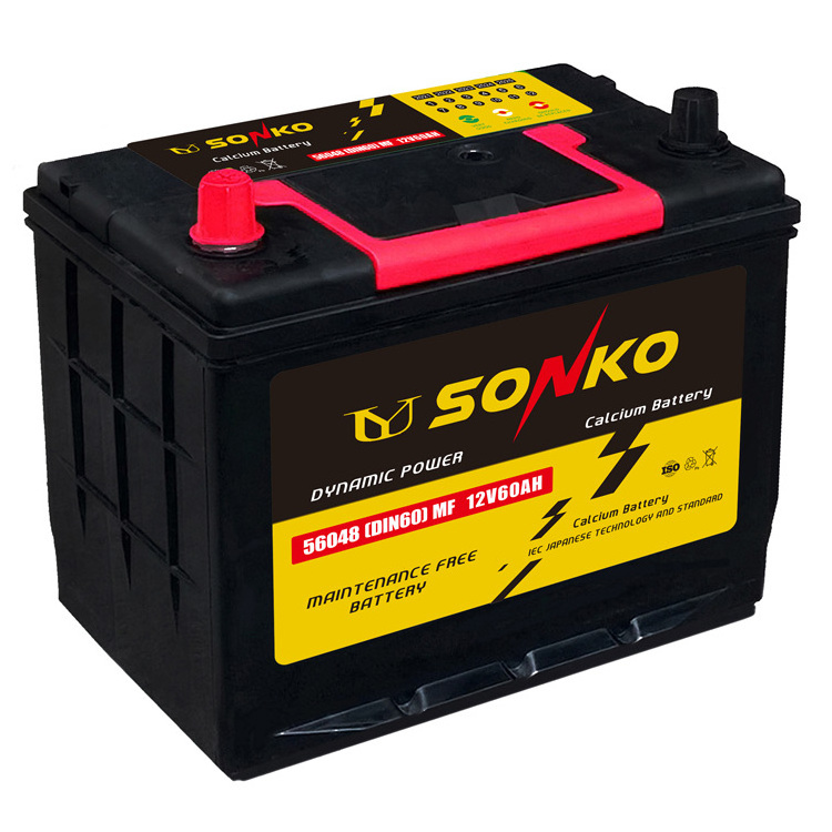 SONKO DIN Standard Maintenance Free Lead Acid Car Battery Wholesale DIN6012V 60Ah Automobile Battery