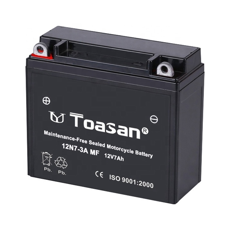 Top Toasan 12N7-3A-MF 12V7AH 4AH 5AH 7AH 9AH 12AH 14AH 18AH 24AH Motorcycle Starter Battery