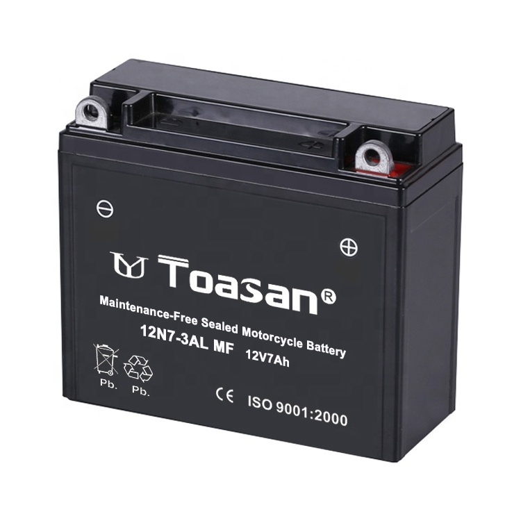 Top Toasan 12N7-3A-MF 12V7AH 4AH 5AH 7AH 9AH 12AH 14AH 18AH 24AH Motorcycle Starter Battery