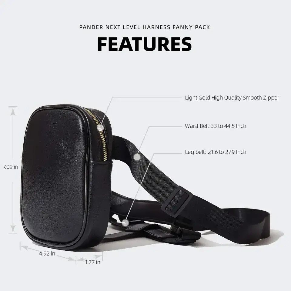 YBN Outdoor Sports Wholesale Custom Belt Bags Adjustable Straps Waterproof PU Leather Leg Bag Small Thigh Bags for Women