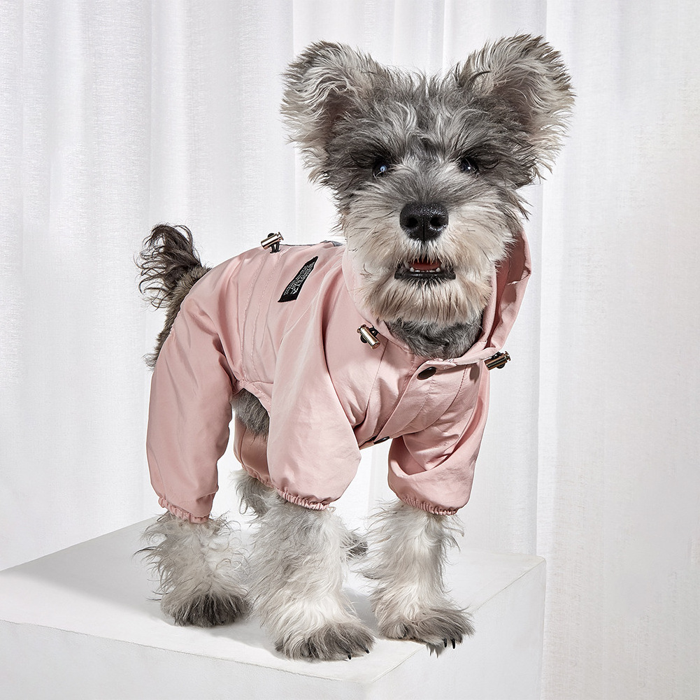 Windproof and Waterproof Pet Raining Jacket Portable Large Dog Raincoat Reflective Clothes Hoodie Pet Dog Raincoat