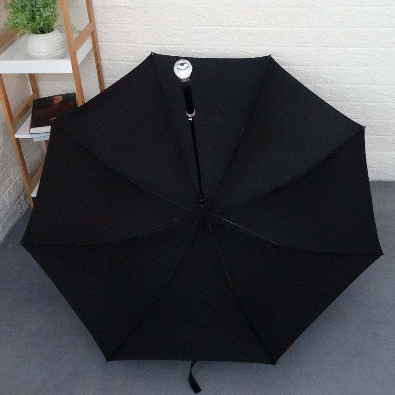 Gift high quality golf umbrella uv firm grip golf sun umbrella super large huge crystal handle umbrella