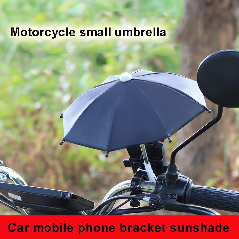 New Design All In 1 Manual Sun Shade Mini Umbrella Gift Set Pocket Motorcycle Holder Stand Mobile Phone Umbrella