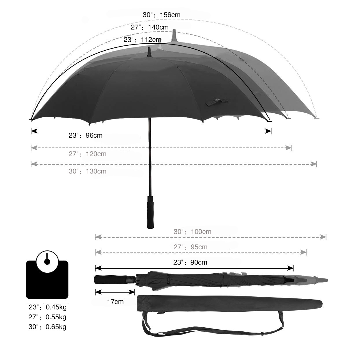 Golf Umbrella With Logo Print Large Automatic Fiberglass Frame Waterproof Big Umbrella Custom White Sublimation Umbrella