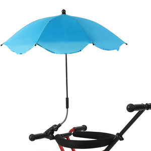 Baby Stroller Umbrella Universal Clip  Stroller Parasol  for Toddlers Beach Chairs Camping Travelling Accessories Blue