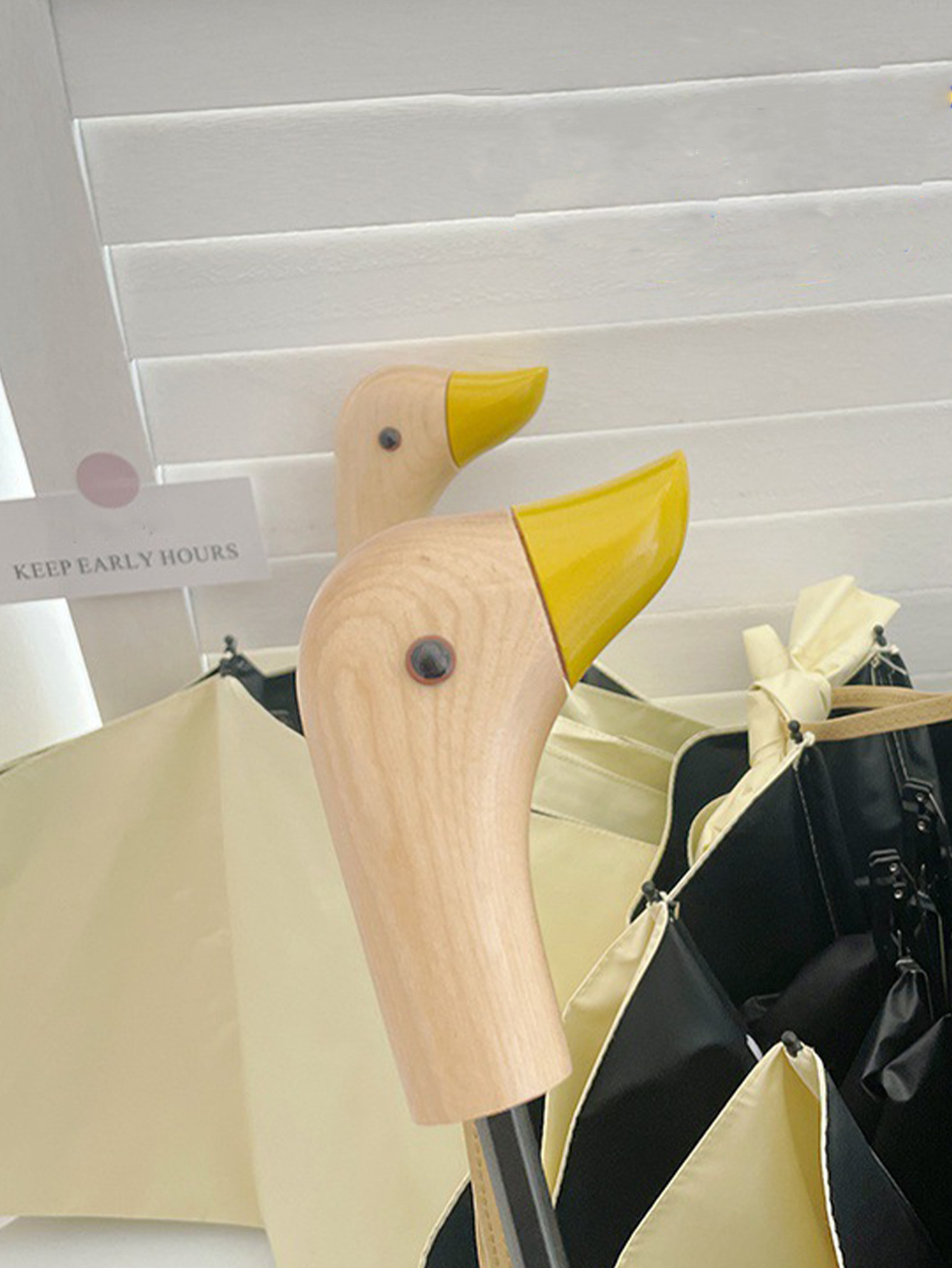 Fashionable and Cute Duck Head Handle Sun Umbrella Sun Protection and UV Protection Folding Umbrella Creative Umbrella