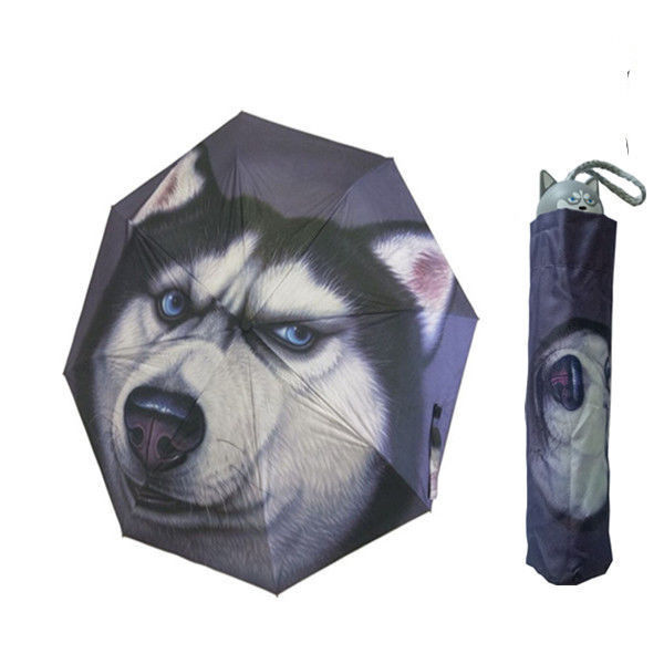 Creative Personality Husky umbrella two dog lovers umbrella cat rain and sunshine umbrella