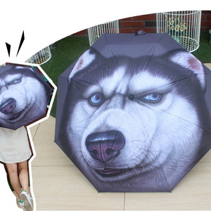 Creative Personality Husky umbrella two dog lovers umbrella cat rain and sunshine umbrella