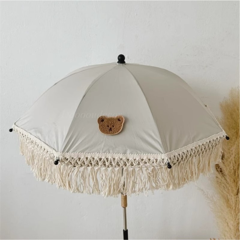 Bohemian  Umbrella tassels with long handle and straight  umbrella  Resistant to wind and rain stroller